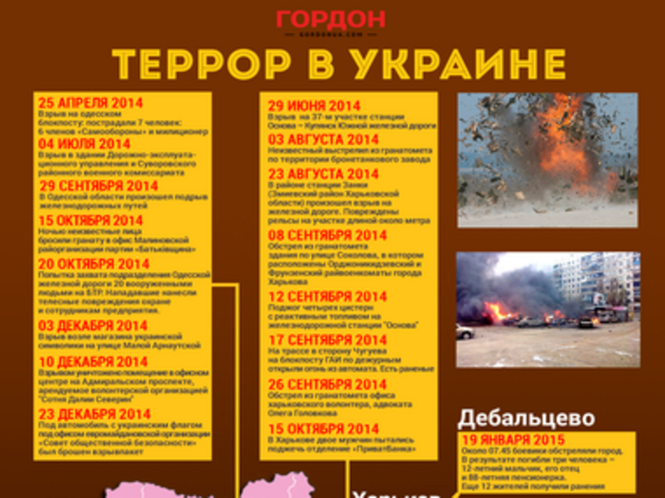 Теракты в Украине. ИНФОГРАФИКА