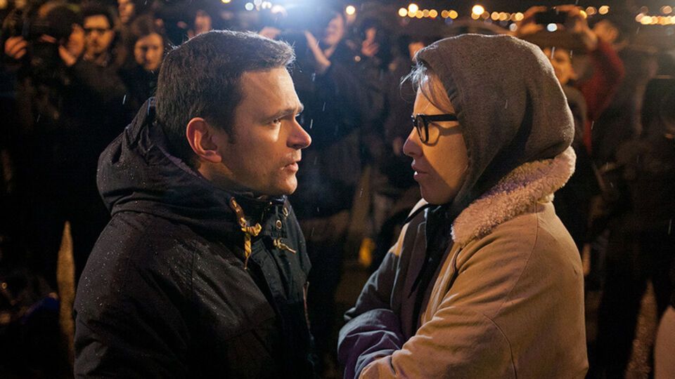 Илья Яшин и Ксения Собчак на месте убийства