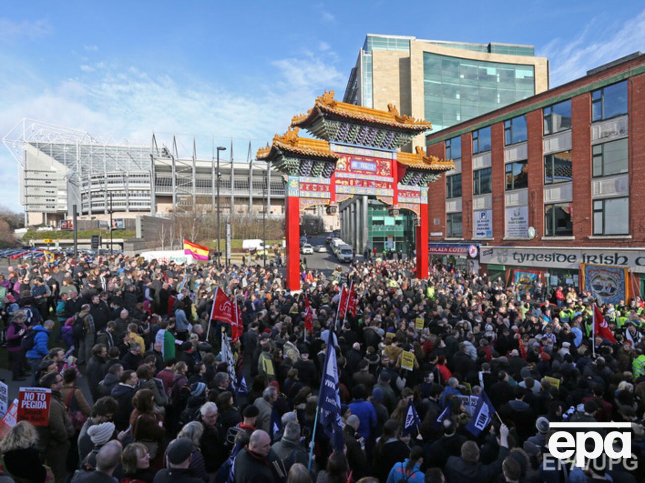 Протесты в британском Ньюкасле