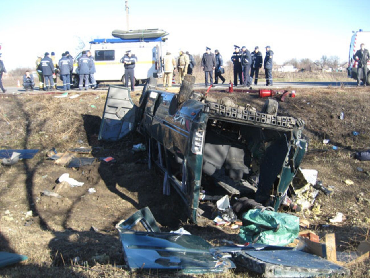 На трассе Киев&nbsp;&ndash;&nbsp;Харьков маршрутка столкнулась с грузовиком