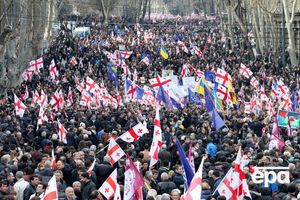 По видеосвязи из Брюсселя к протестующим обратился экс-президент Грузии Михаил Саакашвили