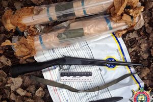 МВД: В Красноармейске милиция обнаружила склад с оружием и символикой боевиков из "ДНР" и "Оплота". Фоторепортаж