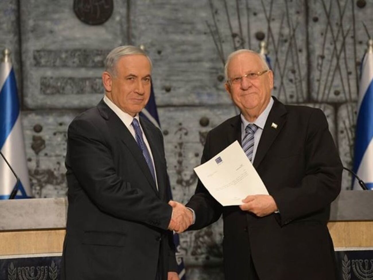 Премьер-министр Израиля Биньямин Нетаньяху и президент страны Реувен Ривлин