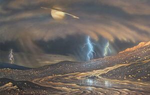 Художественное изображение Титана от специалистов NASA