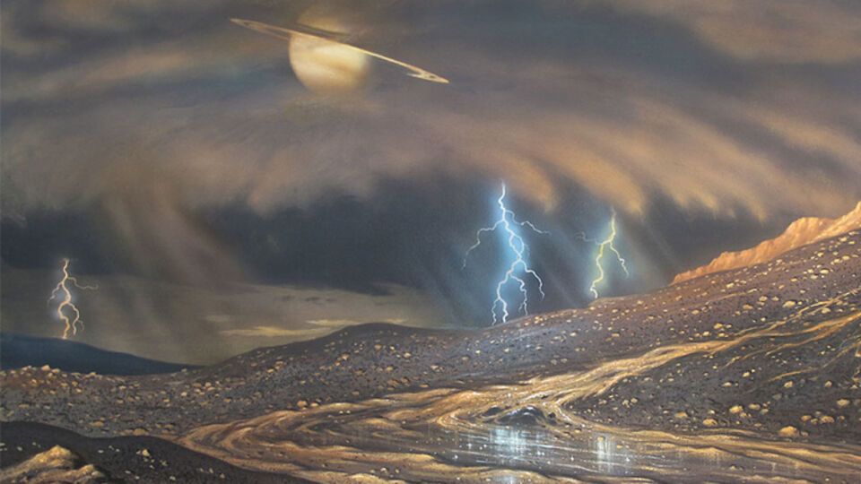 Художественное изображение Титана от специалистов NASA