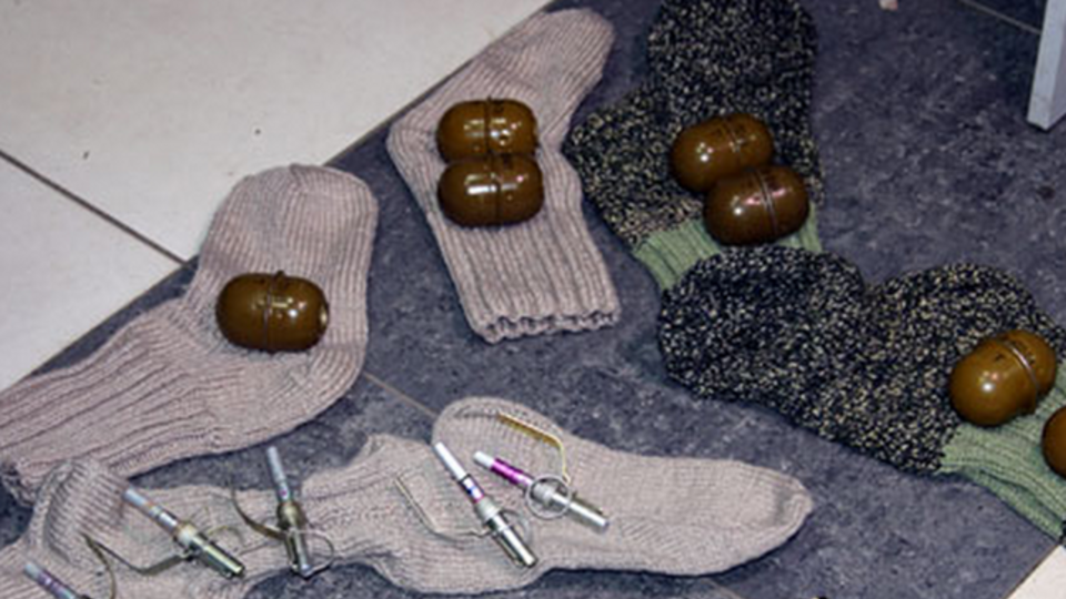 МВД: В Мариуполе курьерской доставкой пытались отправить гранаты и оружие. Фоторепортаж