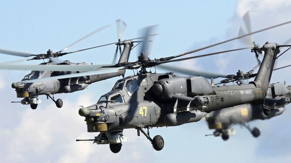 В Южном военном округе РФ проходят военные учения вертолетчиков