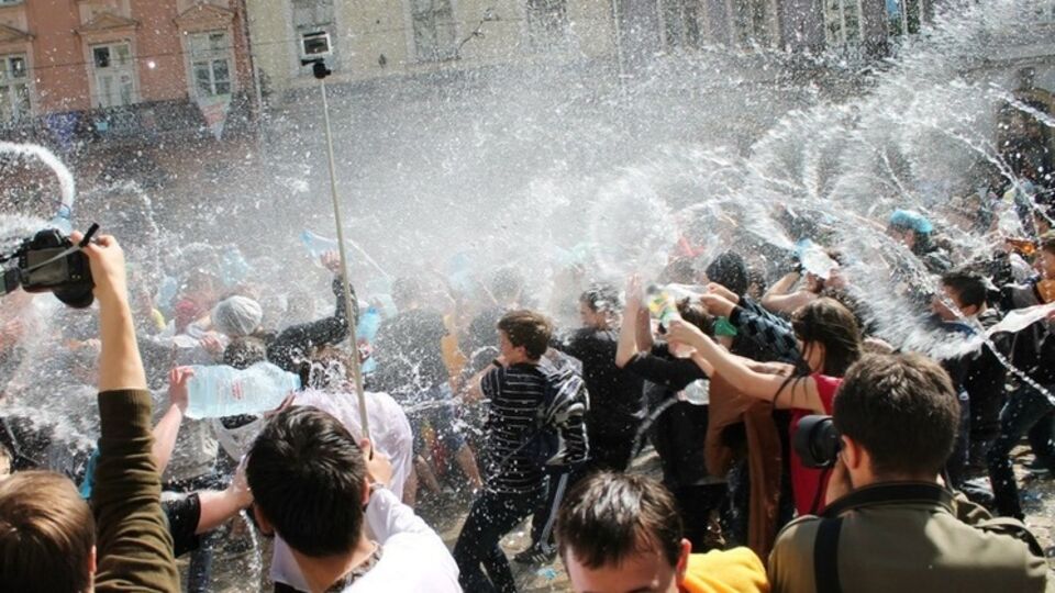 Центральная часть Львова снова с водой