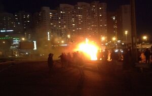 На месте застройки возле метро "Осокорки" в Киеве прозошли столкновения. Фоторепортаж