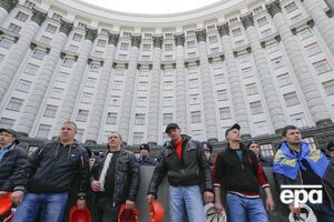 Шахтеры пикетируют Кабмин в Киеве. Апрель 2015 г.