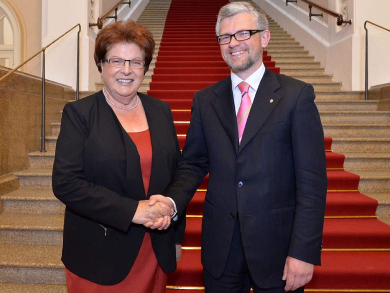 Посол Украины в Германии Андрей Мельник и президент Ландтага Барбара Штамм