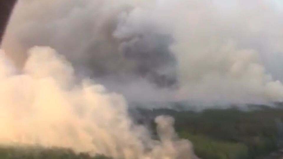 Видео пожара с вертолета