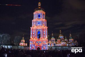 Лазерное шоу на открытии "Французской весны 2015" на Софийской площади в Киеве. Видео