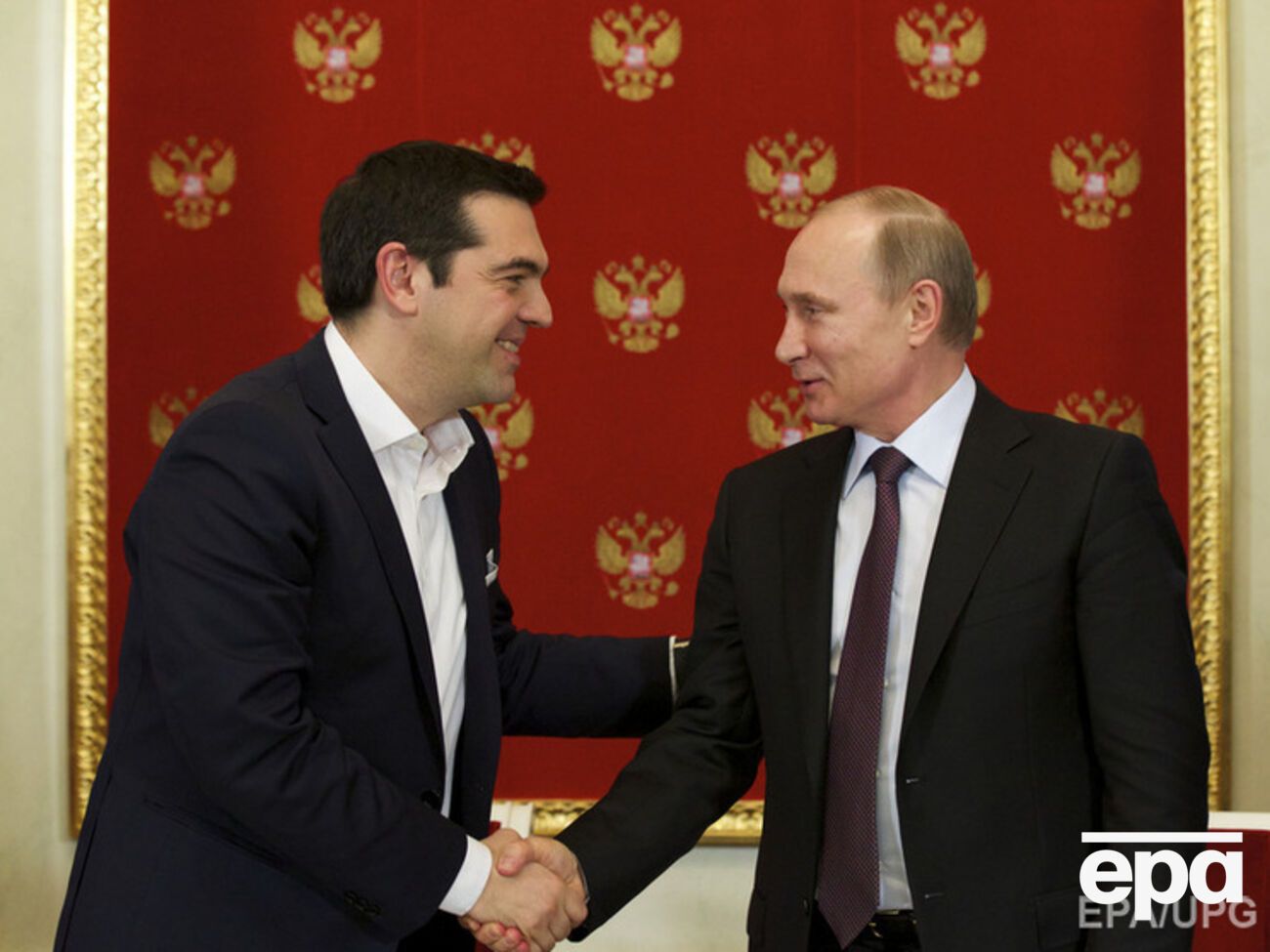 Президент РФ Владимир Путин с греческим премьером Алексисом Ципрасом