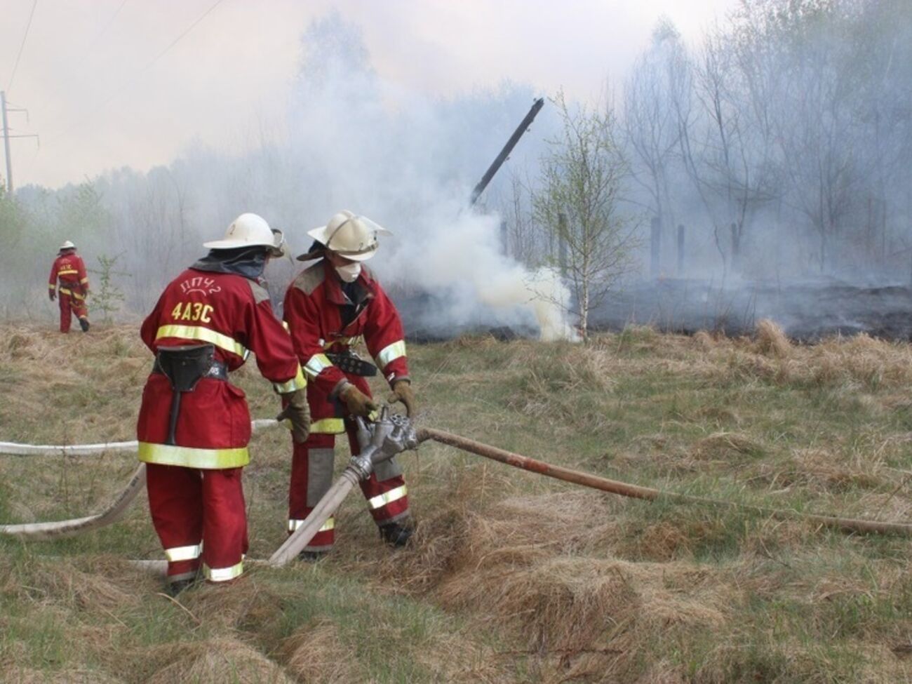 Пожар на территории "Чернобыльской пущи" в 20 км от ЧАЭС продолжается четвертый день