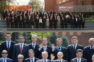 Гости парада в Москве в 2005 и 2015 годах