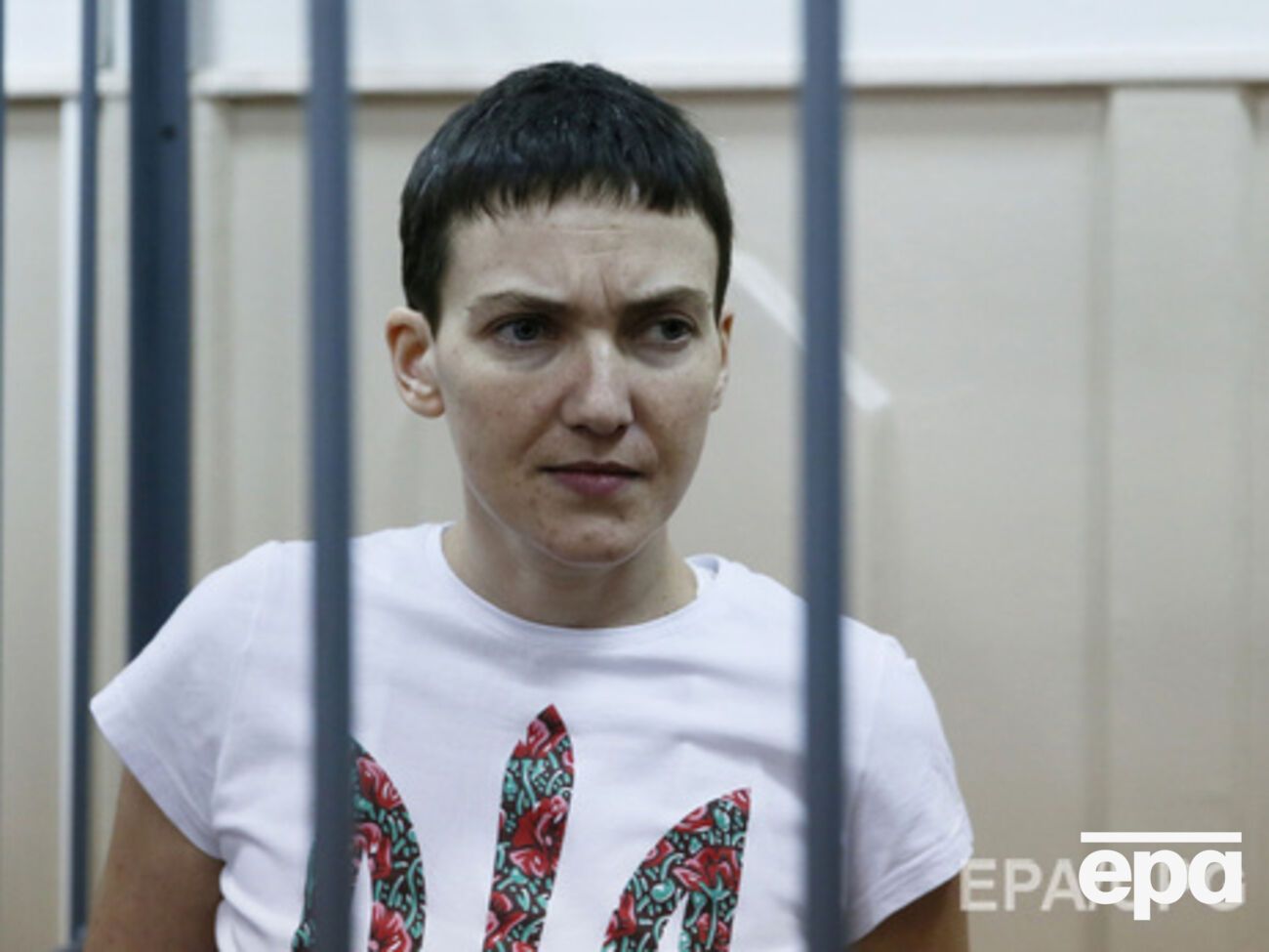 Надежда Савченко во время судебного заседания