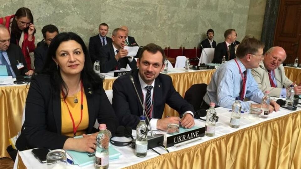 Украинская делегация на заседании парламентской ассамблеи НАТО в Будапеште