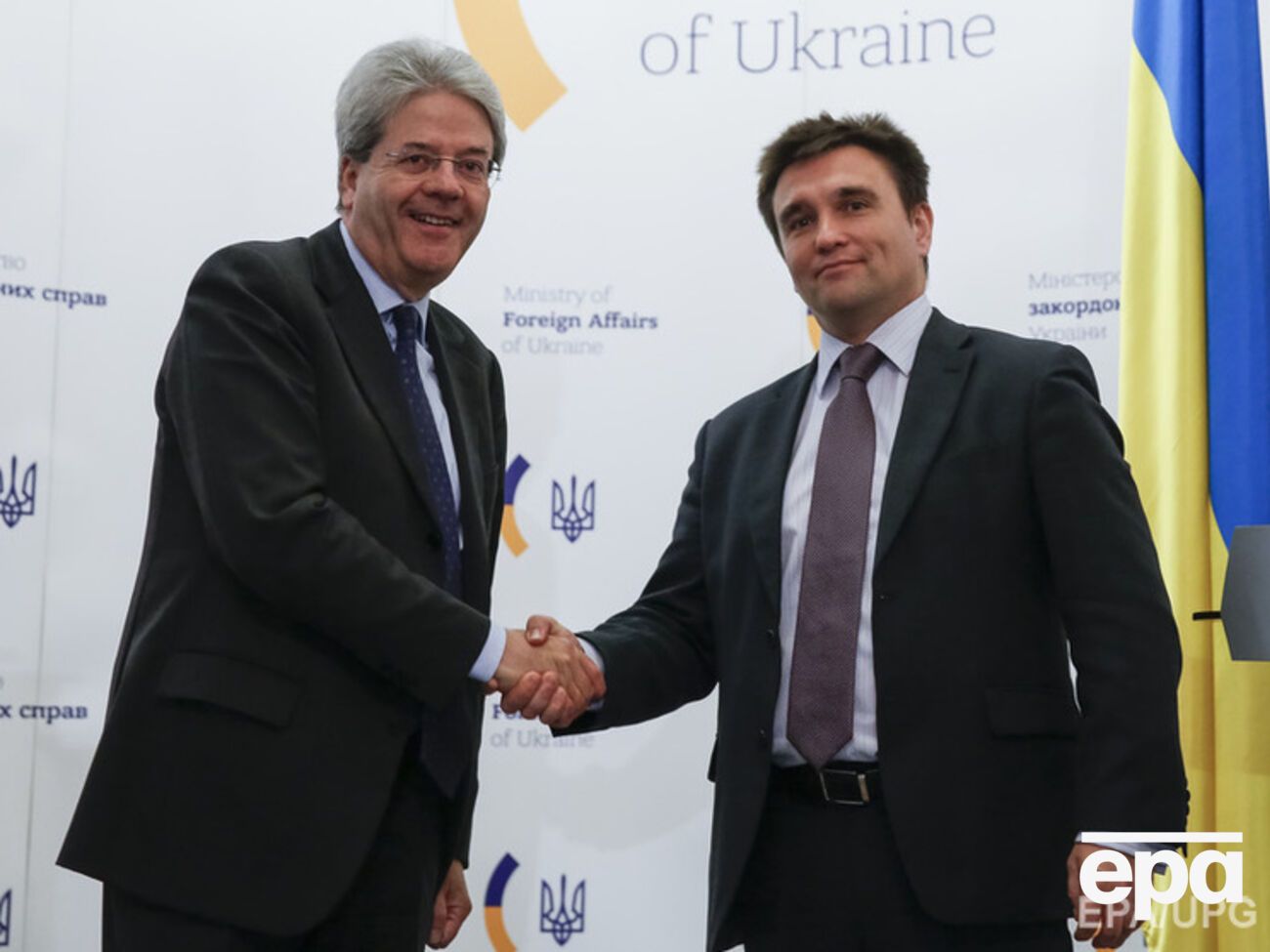 Глава МИД Италии&nbsp;Паоло Джентилони и министр иностранных дел Украины Павел Климкин