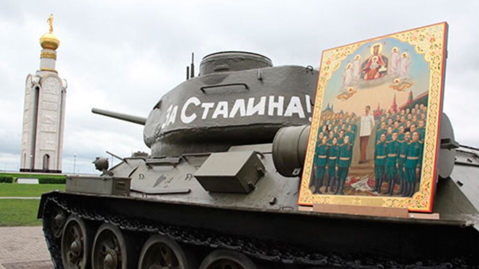 На Прохоровском поле прошла церковная служба с иконой "Богоматерь Державная"