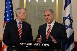 Премьер-министр Израиля Биньямин Нетаньяху и сенатор США Роб Портман