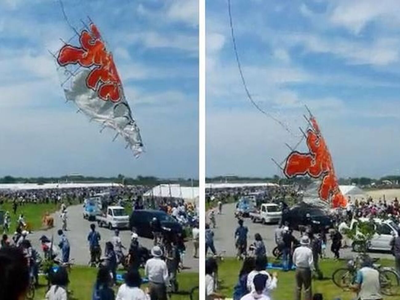 В результате падения воздушного змея пострадали четыре человека
