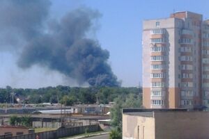 Дым от пожара в Броварах