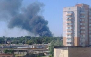 Дым от пожара в Броварах