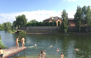 Пруд в селе Козин, на котором обстреляли детей