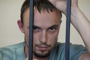 Денис Полищук во время судебного заседания