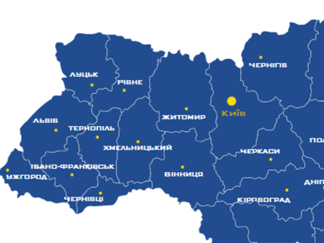 Карта Украины на сайте посольства страны в США