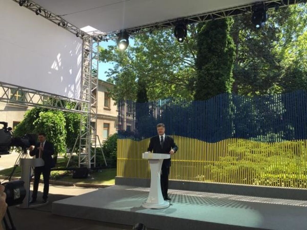 Петр Порошенко дает пресс-конференцию, посвященную году своего президентства