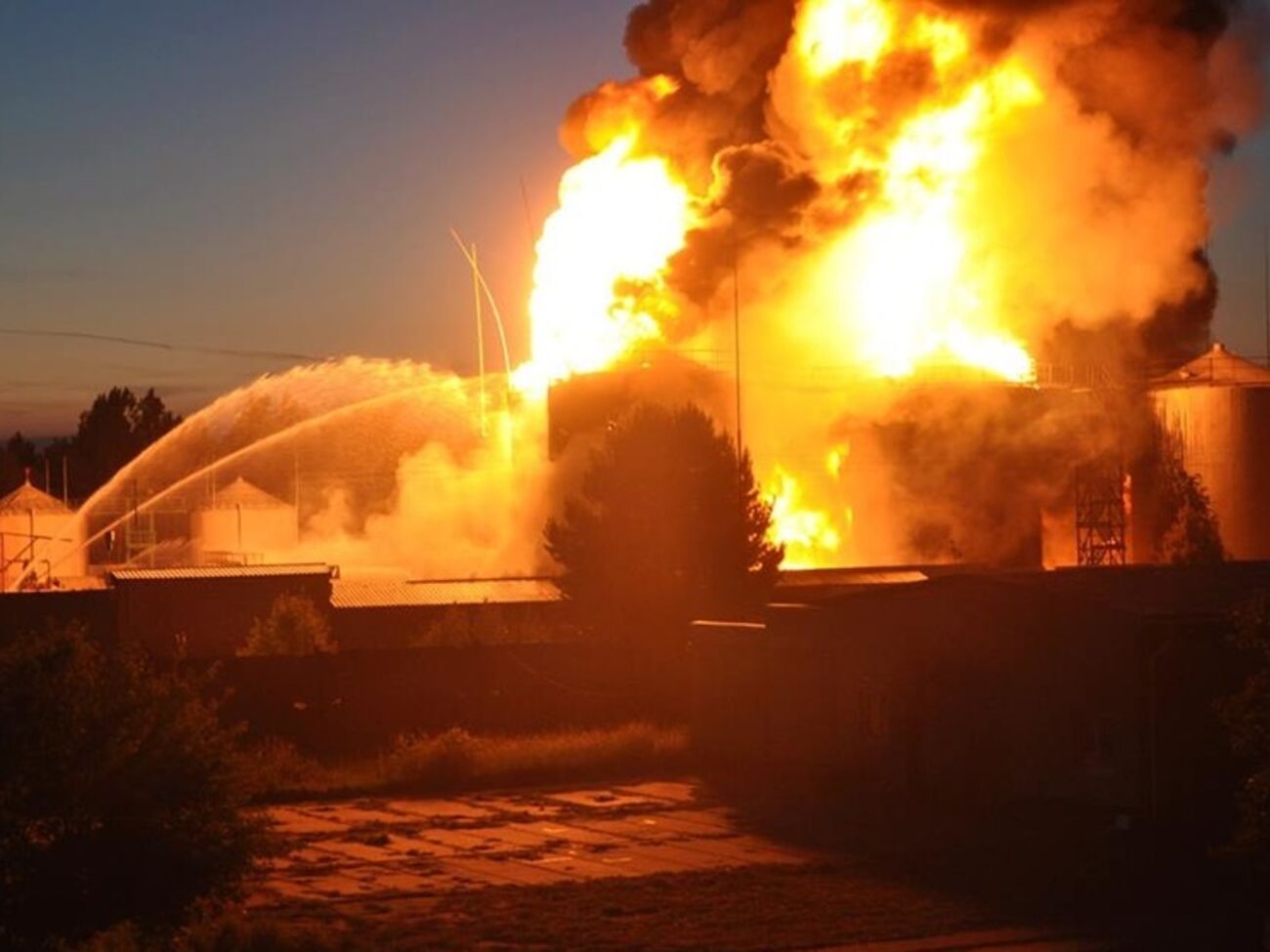 Пожарным пока не удается справиться с огнем