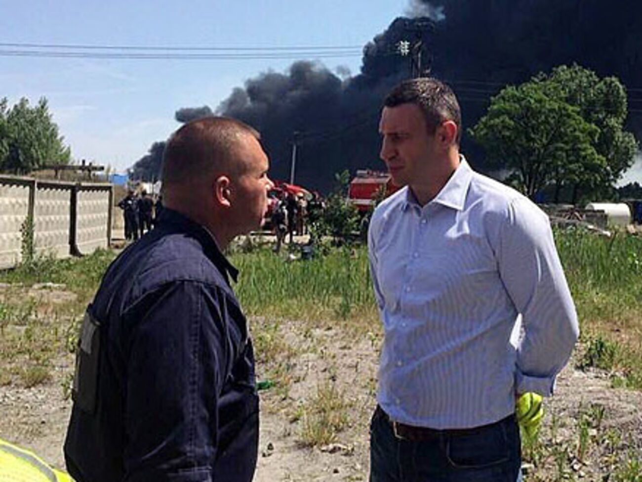 Кличко отправился к месту возгорания