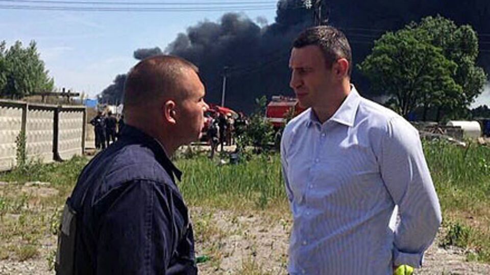 Кличко отправился к месту возгорания