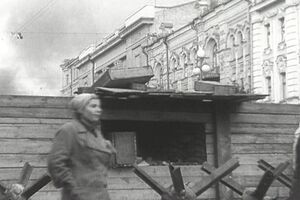 Баррикады в центре Киева, 1941 г.