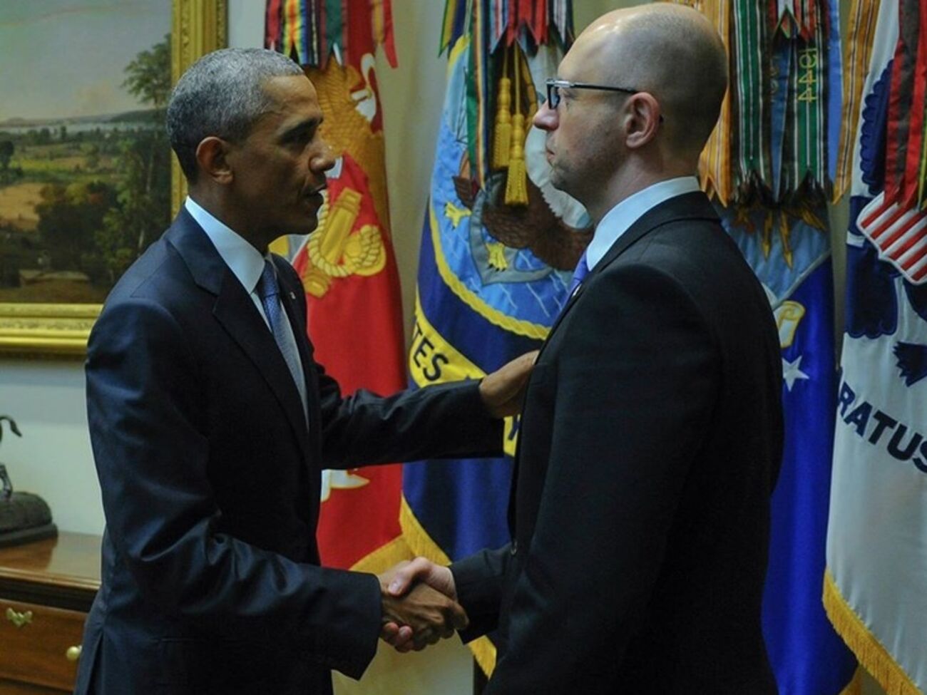 Премьер-министр Украины Арсений Яценюк встретился с президентом США Бараком Обамой