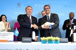 Нурсултан Назарбаев и Роберто Азеведо в Швейцарии подписали документы о вступлении Казахстана в ВТО