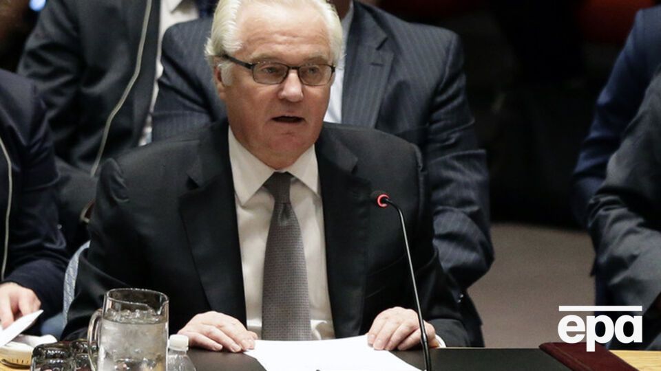 Представитель России в ООН Виталий Чуркин во время заседания Слвета безопасности по вопросу трибунала по МН17