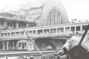 Киев, 1941 год. Последствия бомбардировки центрального вокзала