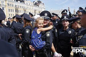 Церемония принятия присяги новой патрульной полиции в Киеве