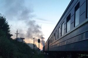 Горит локомотив поезда "Ивано-Франковск – Киев"