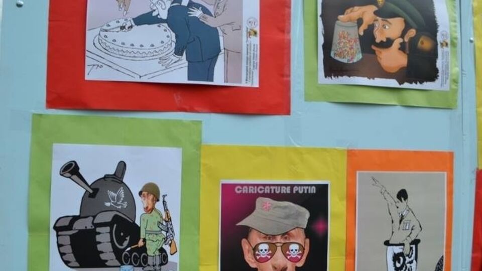 В Краматорске прошла международная выставка "Тоталитаризм. Карикатуры и шаржи". Фоторепортаж