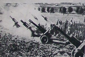 Советская артиллерия на подступах к Киеву. Июль 1941 г.