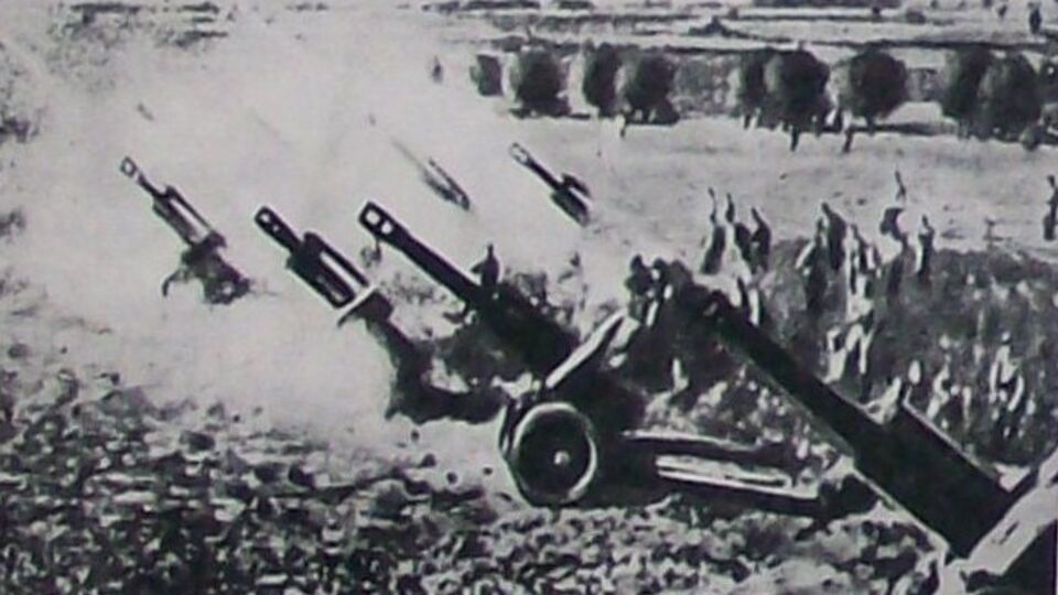 Советская артиллерия на подступах к Киеву. Июль 1941 г.