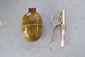 Во время обыска у задержанного изъяли две гранаты "РГД-5" (на фото) и "Ф-1" с запалами