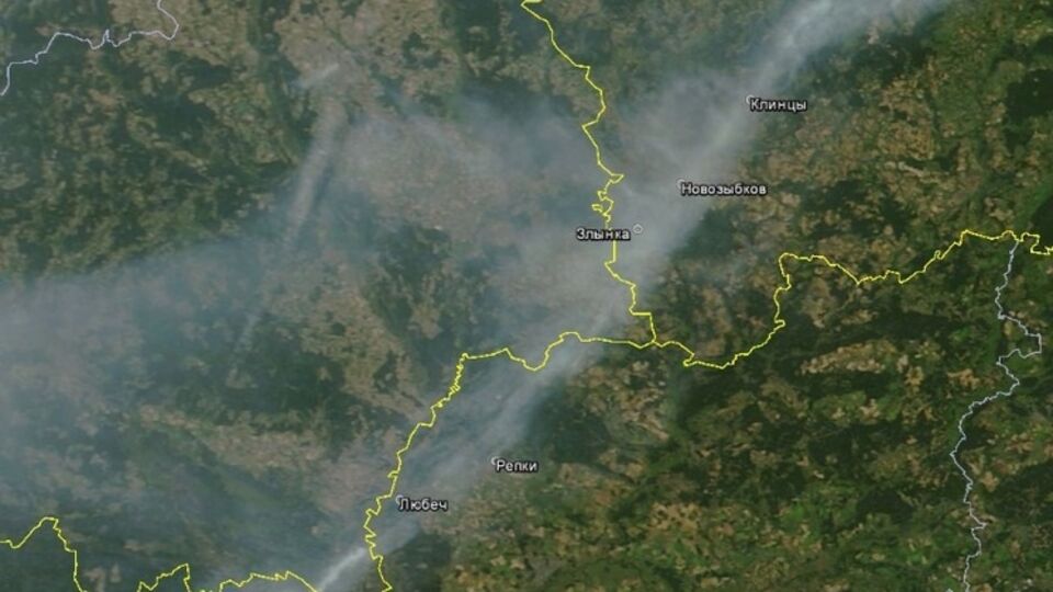 Шлейф дыма от пожара в зоне отчуждения Чернобыльской АЭС добрался до четырех городов Брянской области