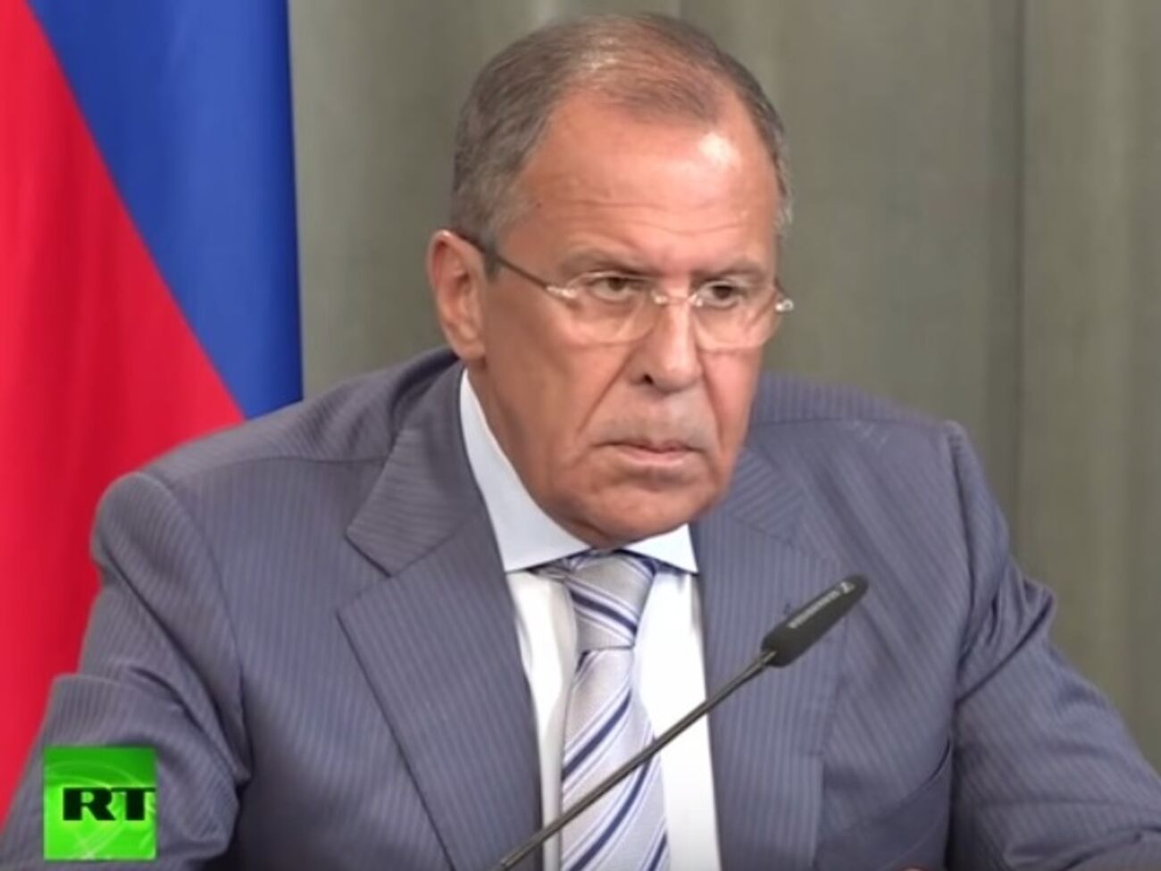 Сергей Лавров во время пресс-конференции с Аделем аль-Джубейром