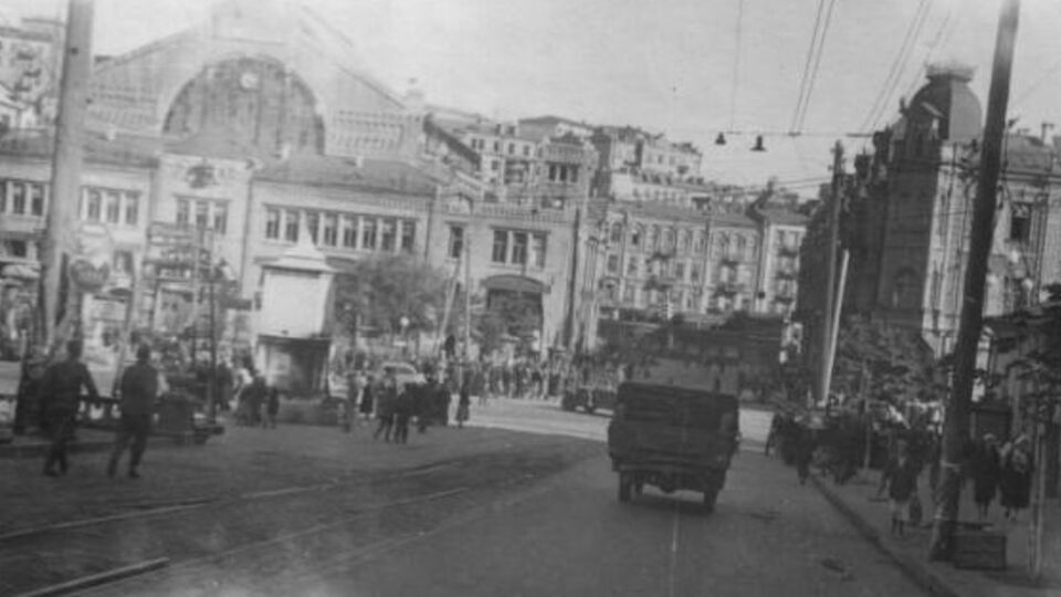 Бульвар Шевченко и Бессарабская площадь. Киев, 1940-е годы