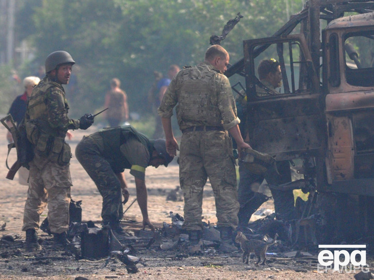 Украинские военнослужащие под Иловайском 24 августа 2014 года